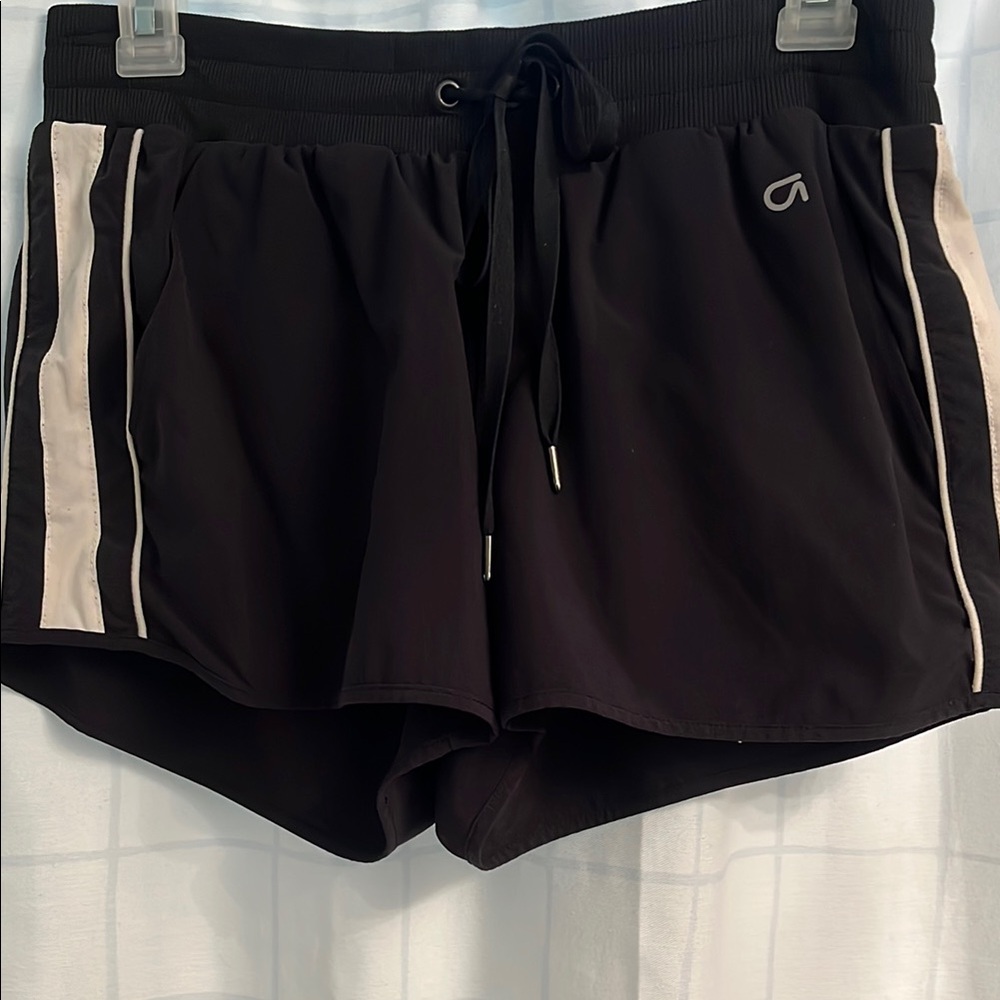 GAP Black and White Athletic Shorts with Drawstring Waistband